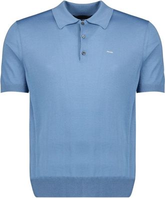 Prada Wollen Polo - Heren - Polos - Blauw - XL - Wol - Tops