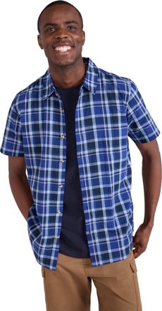 Mountain Warehouse Weekender Short Sleeved Mens Shirt - 100% Cotton Shirt, Lightweight Casual Shirt, Breathable, Comfortable Top - for Walking, Camping & Travel Bright B