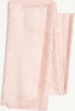 Valentino Garavani Scialle Toute La V In Lana E Seta Donna ROSE MIST UNI