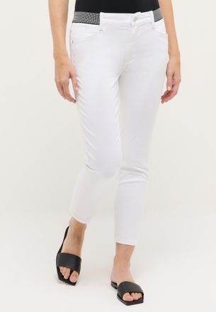 Angels 7/8-Hose ANGELS ORNELLA SPORTY, Damen, Gr. 34, N-Gr, weiss (pearl wei&szlig;), Obermaterial: 97% Baumwolle, 3% Elasthan, unifarben, slim fit 7/8-L&auml;nge, Hose