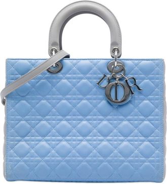 Dior Pre-owned Dior Large Bicolor Lambskin Cannage Lady Dior Ladies IF30BJENSFSUX6BD