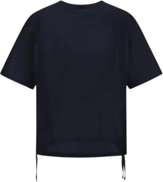 Herno T-shirt met nylon contrast - Heren - T-shirts - Blauw - L - Nylon - Tops