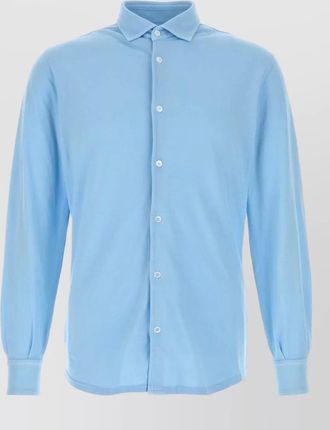 Fedeli piquet shirt collared neck cuffed long sleeves