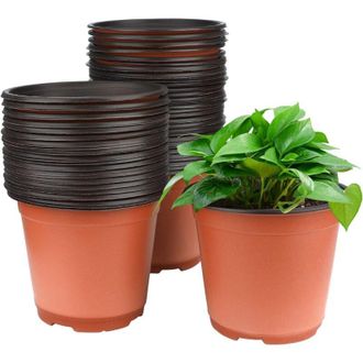 OEM 100 Macetas De 15 Cm Para Pl&aacute;ntulas, De Pl&aacute;stico, Para Exteriores, Para Tomates, Color Marr&oacute;n