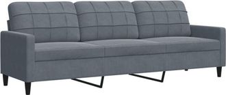 vidaXL Vidaxl - Sof&aacute; De 3 Plazas Terciopelo Gris Oscuro 210 Cm