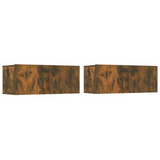 Berkfield Home Classic 4 Piece TV Cabinet Set Smoked Oak Engineered Wood in Brown