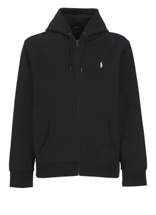 Polo Ralph Lauren Cotton Zip-Up Hoodie with Drawstring Hood and Iconic Pony