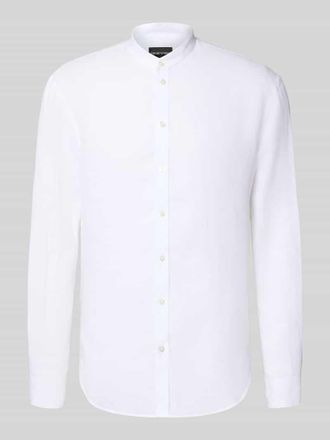 Emporio Armani Regular Fit Freizeithemd im lang&auml;rmeligen Design in Weiss, Gr&ouml;&szlig;e XXL