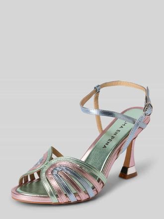 Alma En Pena Sandalette im Metallic-Look mit Pfennigabsatz in Blau, Gr&ouml;&szlig;e 37