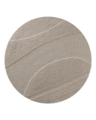 Wecon Home Alfombra de ba&ntilde;o redonda en relieve gris topo &Oslash;80