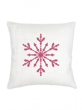 Anaya with Love Winter Snowflake Linen Pillow with Down Alternative Insert in Red at Nordstrom, Size 2Ft 0In X 2Ft 0In