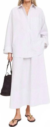 By Malene Birger Derris Organic Cotton Shirt In Black/white Mix