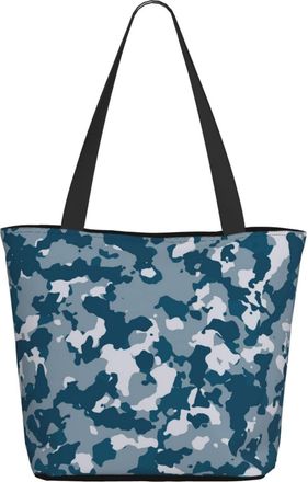 AOOEDM Camouflage Blue Ladies Shopping Bag 13x11x7in.The Perfect ValentineS Day Gift.It Is The Best ValentineS Day Gift For Mom, Daughter, Wife,Etc