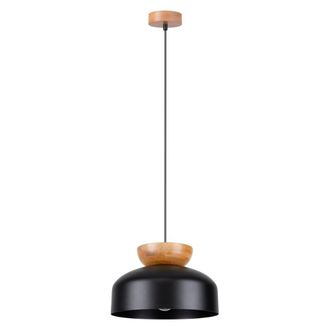 Sollux Lighting L&aacute;mpara de techo negro/madera natural madera/acero alt. 130