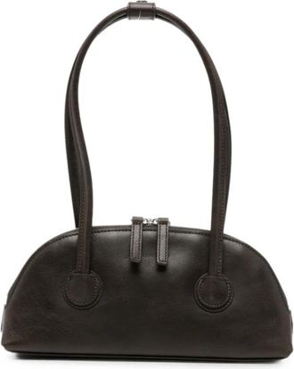 Marge Sherwood Tassen, Dames, Bruin, ONE Size, Leer, Schoudertas met gebogen handvat