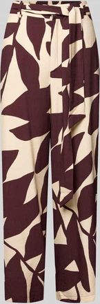 Mango Stoffhose aus Viskose-Mix mit Bindeg&uuml;rtel Modell PLUMAS in Lila, Gr&ouml;&szlig;e XL