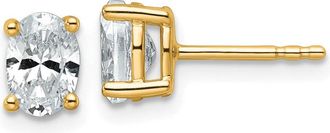 Diamond2Deal 14k Gold 1 ctw Lab Grown Diamond Oval Stud Earrings