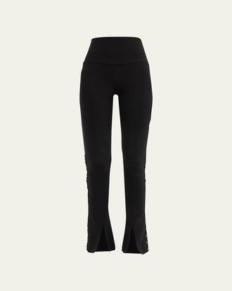 Norma Kamali Snap Ribbon Spat High-Rise Leggings