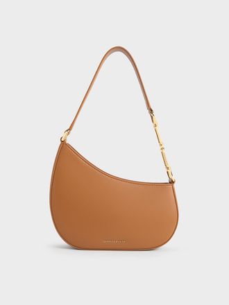 Charles & Keith Agatha Chain-Accent Shoulder Bag