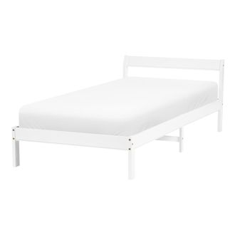 Beliani Cama Con Somier Estilo Minimalista De Madera De Pino 90 X 200 Cm Blanco Madone
