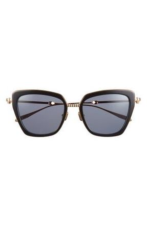Valentino 52mm Cat Eye Sunglasses in Black Gold Grey at Nordstrom Rack
