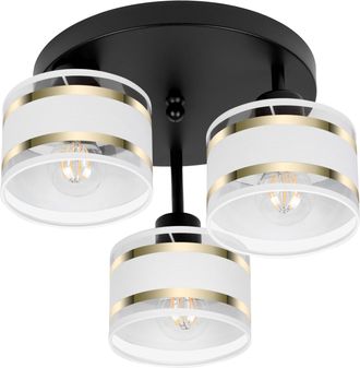 OEM L&aacute;mpara De Techo Negra Con Pantallas, Metal Industrial, 3xe27, Iluminaci&oacute;n Led Moderna Para Sal&oacute;n, Cocina, Dormitorio, Habitaci&oacute;n Infantil, Loft