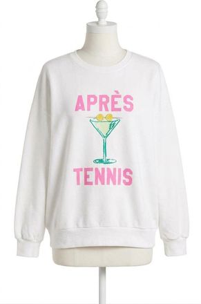 Z Supply Oversized Apres Tennis Sweatshirt In White