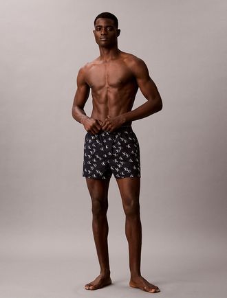 Calvin Klein Mens Monogram Logo Slim Boxer - Blue - XL