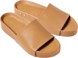 beek Womens Pelican Leather Platform Sandal In Honey