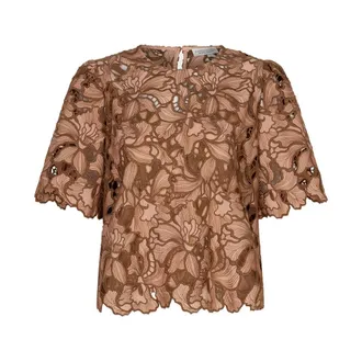 Amaya Amsterdam Dames, Blouses & Shirts, Bruin, Maat: S