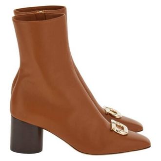 Ferragamo Placida Gancini Ornament Anke Boots, Size 7 C