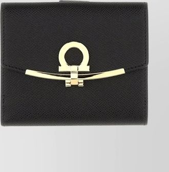 Ferragamo gancini wallet gold-tone hardware