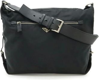 Prada Pre-owned Cross Body Bags, female, Black, Size: ONE SIZE Pre-owned Nylon Cross Body Bag