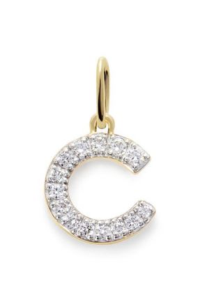 Monica Vinader Lab Grown Diamond Initial Pendant Charm in 14K Gold C at Nordstrom