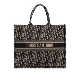 Dior Pre-owned Dior Large Oblique Embroidered Canvas Book Tote Ladies 26ETFASLQFUYZWX8