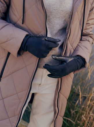 Simons Womens Suede and leather gloves Exclusive collection from Italy