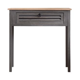Mobili Rebecca Rebecca Mobili Escritorio Consola 1 Cajon Madera Blu Azur Natural 75x75x30,5