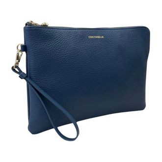 Coccinelle Clutches, female, Blue, Size: ONE SIZE borse Pelle