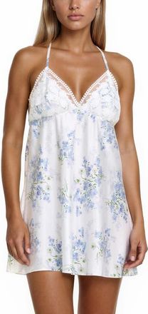 Flora Nikrooz Kylie Print Satin Chemise in Ivory at Nordstrom, Size X-Small