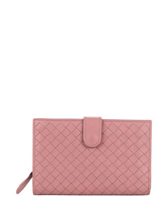 Bottega Veneta woven wallet - women - Calf Leather - One Size - Pink