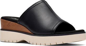 Clarks Diaz Slide Womens Sandals Black Leather : 8.5 B - Medium