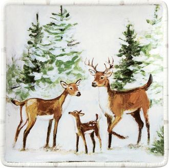 Certified International Winter Cabin Set Of 4 Dinner Plates