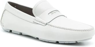 Ferragamo Penny-Slot Leather Driving Loafer - White