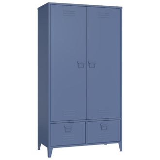 Happy Garden Armario con perchero en metal azul gris 180cm
