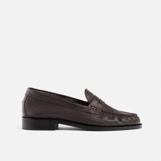 Duke + Dexter Duke + Dexter, Womens Ezra Brown Pebble Ruched Loafer - Womens, Size 3