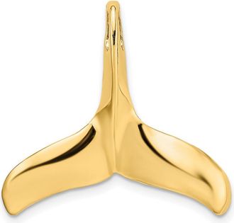 Diamond2Deal 10k Yellow Gold 3-D Polished/Textured Whale Tail Charm Pendant