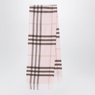 Burberry Sciarpa rosa in cashmere con motivo Check