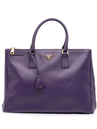Prada 2013-2025 Large Saffiano Lux Galleria Double Zip satchel - women - Leather/Saffiano Leather - One Size - Purple