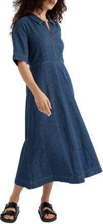 Seasalt Cornwall Gwenter Cotton & Linen Dress in Mid Wash at Nordstrom, Size 16 Us