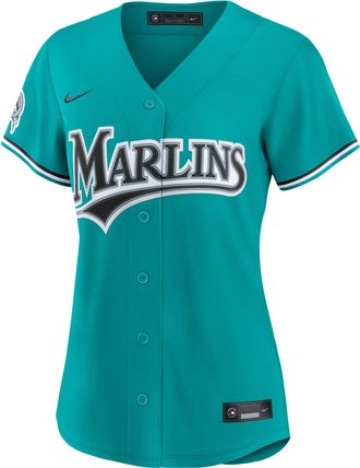 Nike Miami Marlins Nike Womens MLB Stadium Jersey in Blue | RW260IREMQM-43L